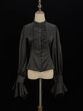 Moonnight Return - Ouji Lolita Stand Collar Shirt with Irregular Cuffs - image 6