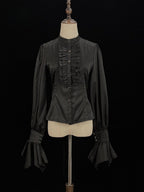 Moonnight Return - Ouji Lolita Stand Collar Shirt with Irregular Cuffs - image 6