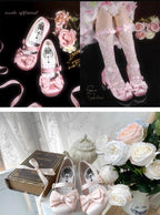 Sissi Satin Bow Sweet Lolita Low Heels - image 12