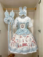 Rabbit Collection Box - Bunny Print Kawaii Lolita JSK Dress, 3 Colors - image 25