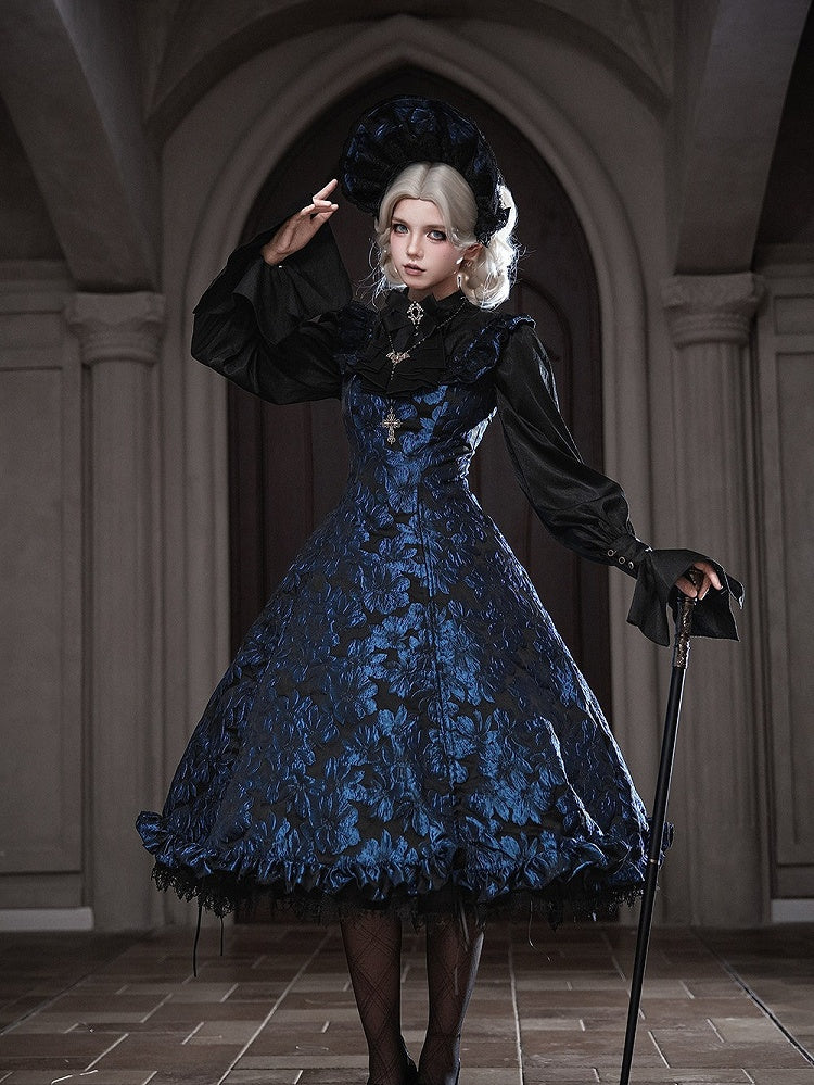 Dark Blue Ruffled JSK Gothic Lily - Miss Point - image 12