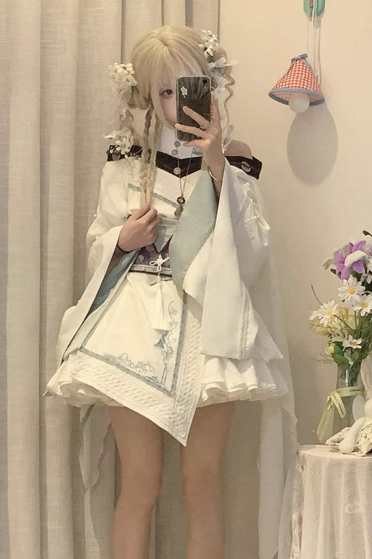 Dragon’s Breath Valley - Long Sleeves Ruffled Embroidered Asymmetric Gothic Lolita Dress - image 5