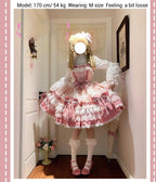 Girl's Secret - Pink Sweet Lolita JSK Dress with Lace and Bow Trailing - image 5