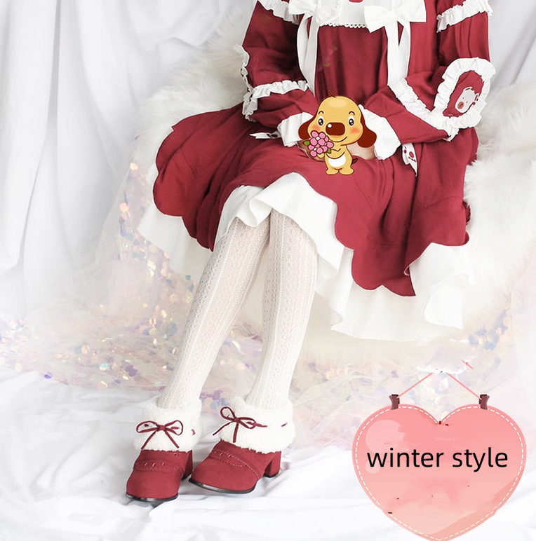 Kawaii Winter Lolita Multicolor Ankle Boots - image 1
