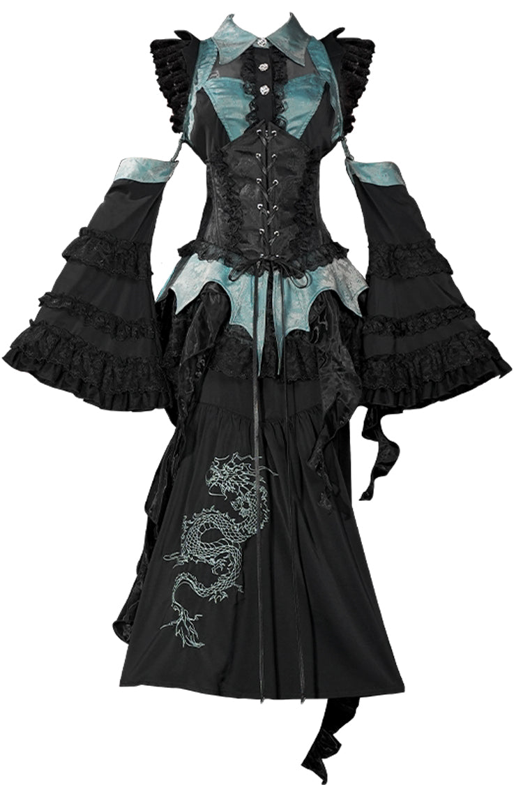 Sky Dragon Gothic Oriental Lolita Skirt Set - image 3