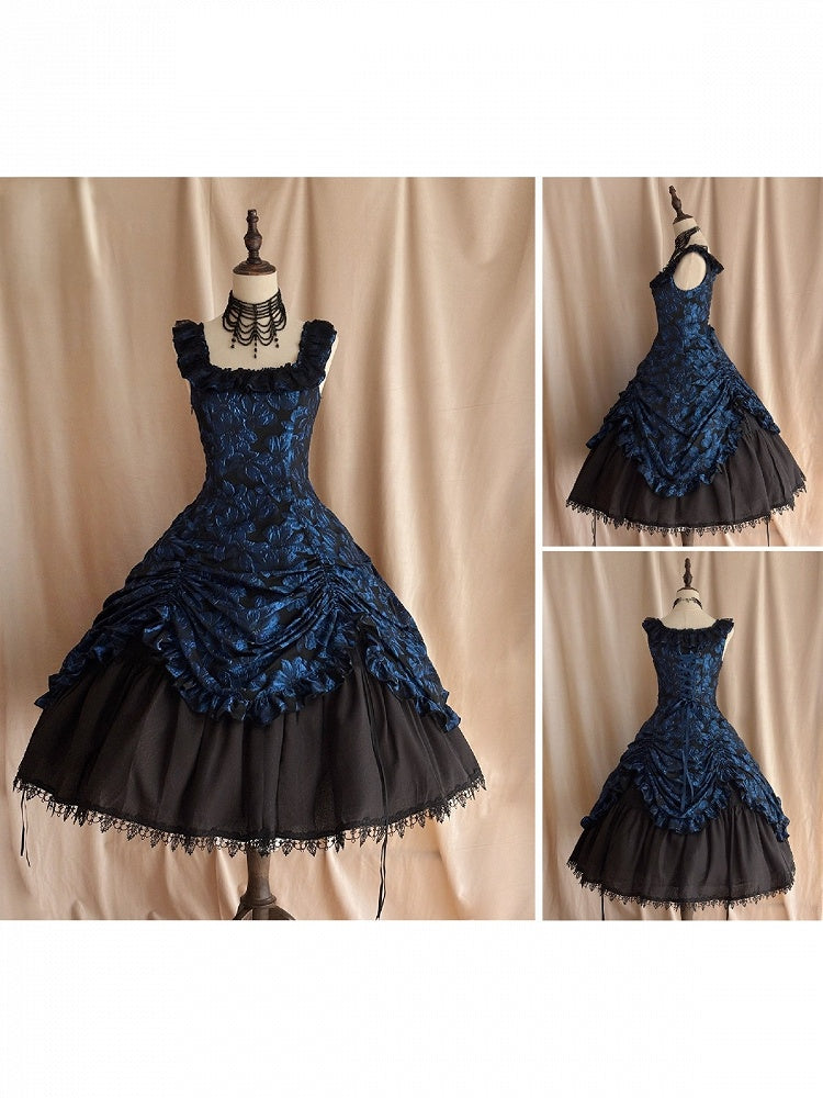 Dark Blue Ruffled JSK Gothic Lily - Miss Point - image 3