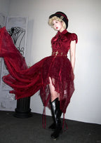 Dragon Bone Red Gothic Lolita Corset Belt - Cathedral Embroidery - image 5