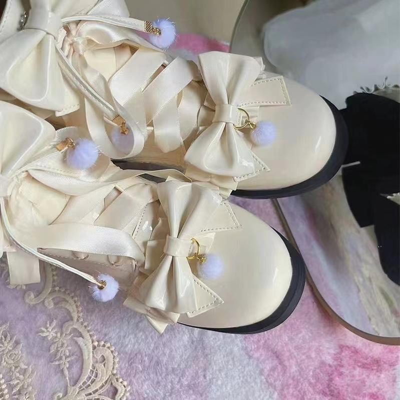 Enthusiastic Ideation - Elegant Lolita Shoes Fleeced Short Martin Boots - image 50