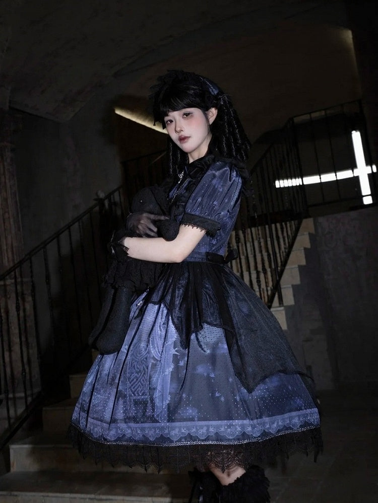 Midnight Rose Cemetery Dress with Overlay - iris de nuit - image 6