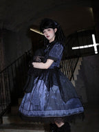 Midnight Rose Cemetery Dress with Overlay - iris de nuit - image 6