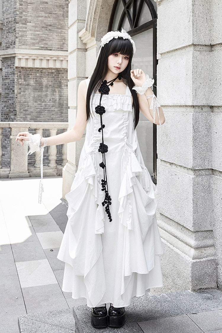 Dream Gothic Lolita Strap Dress in White - image 4