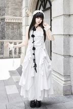 Dream Gothic Lolita Strap Dress in White - image 4