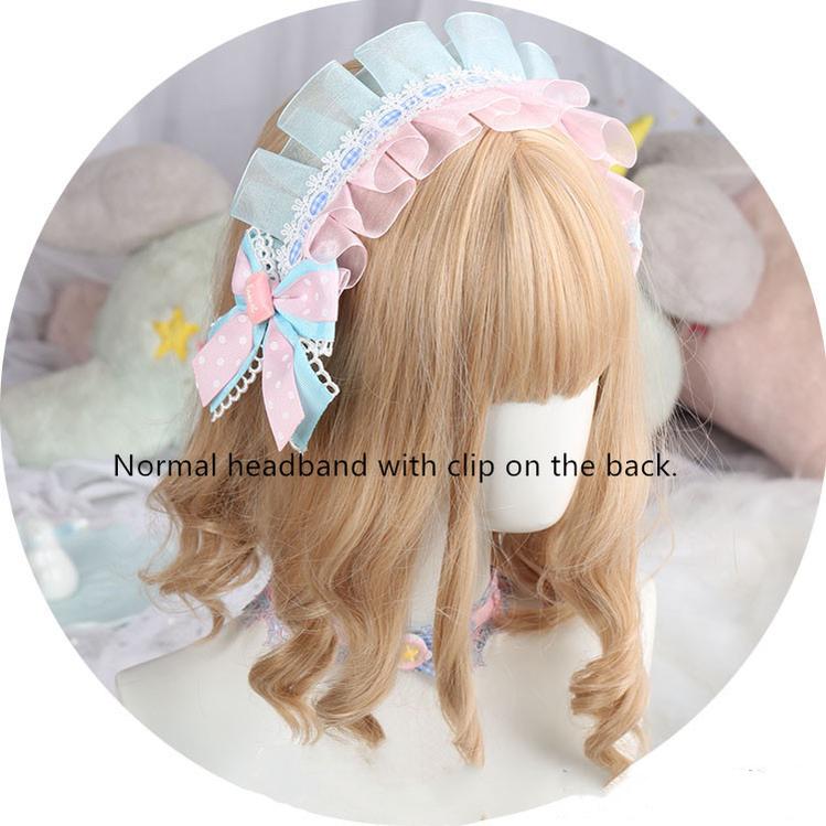 Pink and Blue Sweet Lolita Bow Headwear - image 12