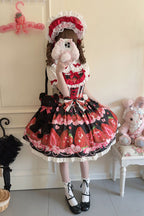Sweet Berry Tale Strawberry Print Ruffle Bowknot Lace Sweet Lolita JSK Dress - image 25