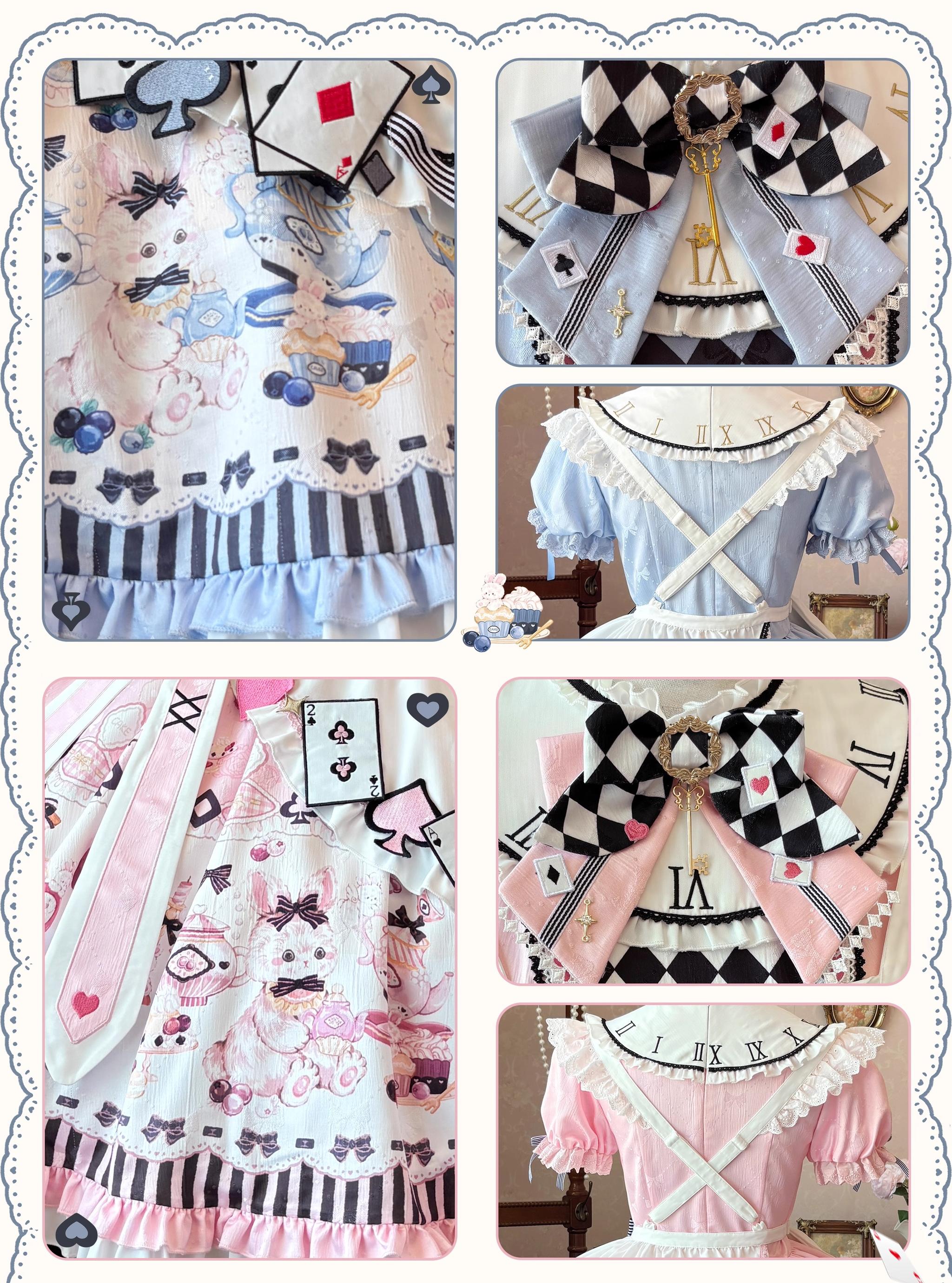 Alice - Kawaii Lolita OP Dress, Rabbit & Playing Card Motifs - image 31