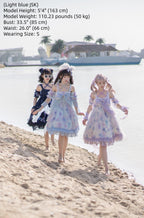 Coral Jellyfish - Sweet Lolita High-waist JSK Dress, Jellyfish & Coral Print and Accessories - image 14