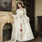 Sacred Coronation Gothic Cathedral Print Empire Lolita OP Dress Set - image 2