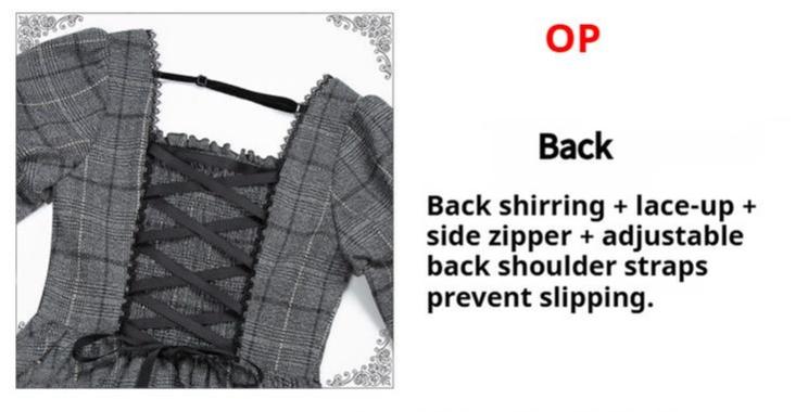 Yesterday's Epistle - Winter Classic Lolita Plaid Dress Set, Fishbone Waist - image 23