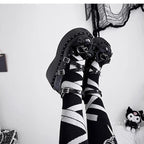 Devil Cross - Punk Lolita Shoes Cross High Platforms Shoes - image 15