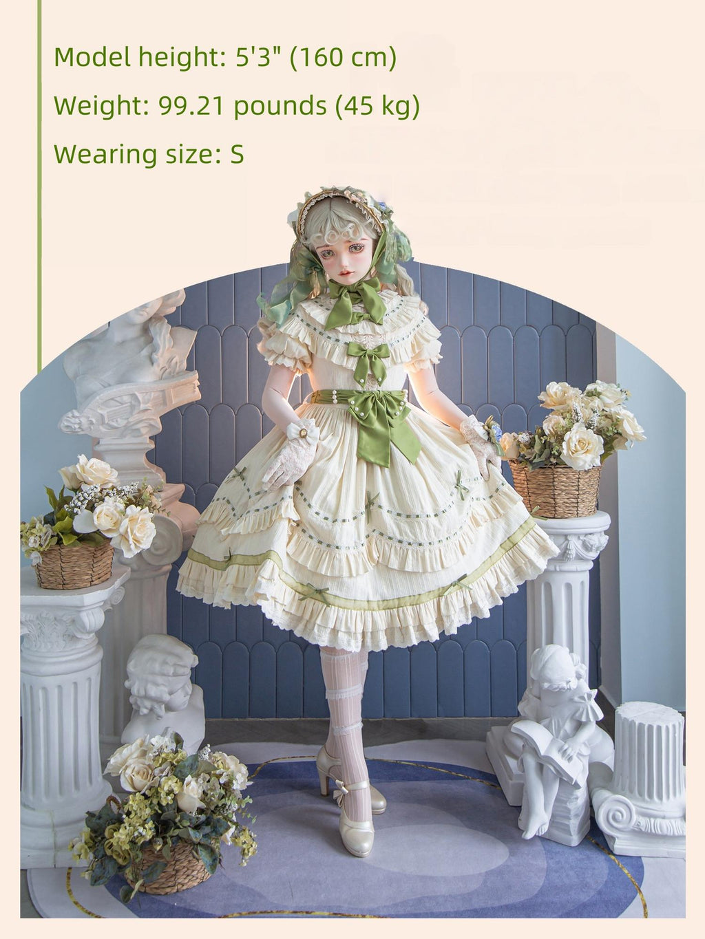 Lily of the Valley - Country Lolita OP Dress, Tiered Ruffles - image 7