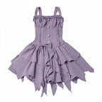 Purple Asymmetric Cami Dress with Ruffle and Bow - image 2