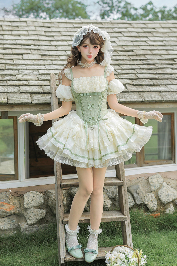 Green Fishbone Sweet Lolita JSK Dress Two Versions - image 20