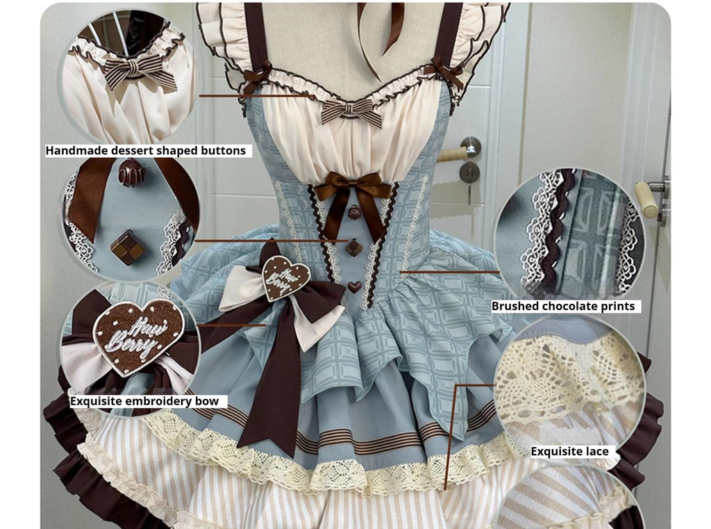 Thin Choco - Sweet Lolita Petite JSK Puffy Mini Dress KC - image 23