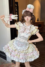 Sweet Bunny Chef Sweet Lolita OP Dress, Apron and Bow Set - image 1