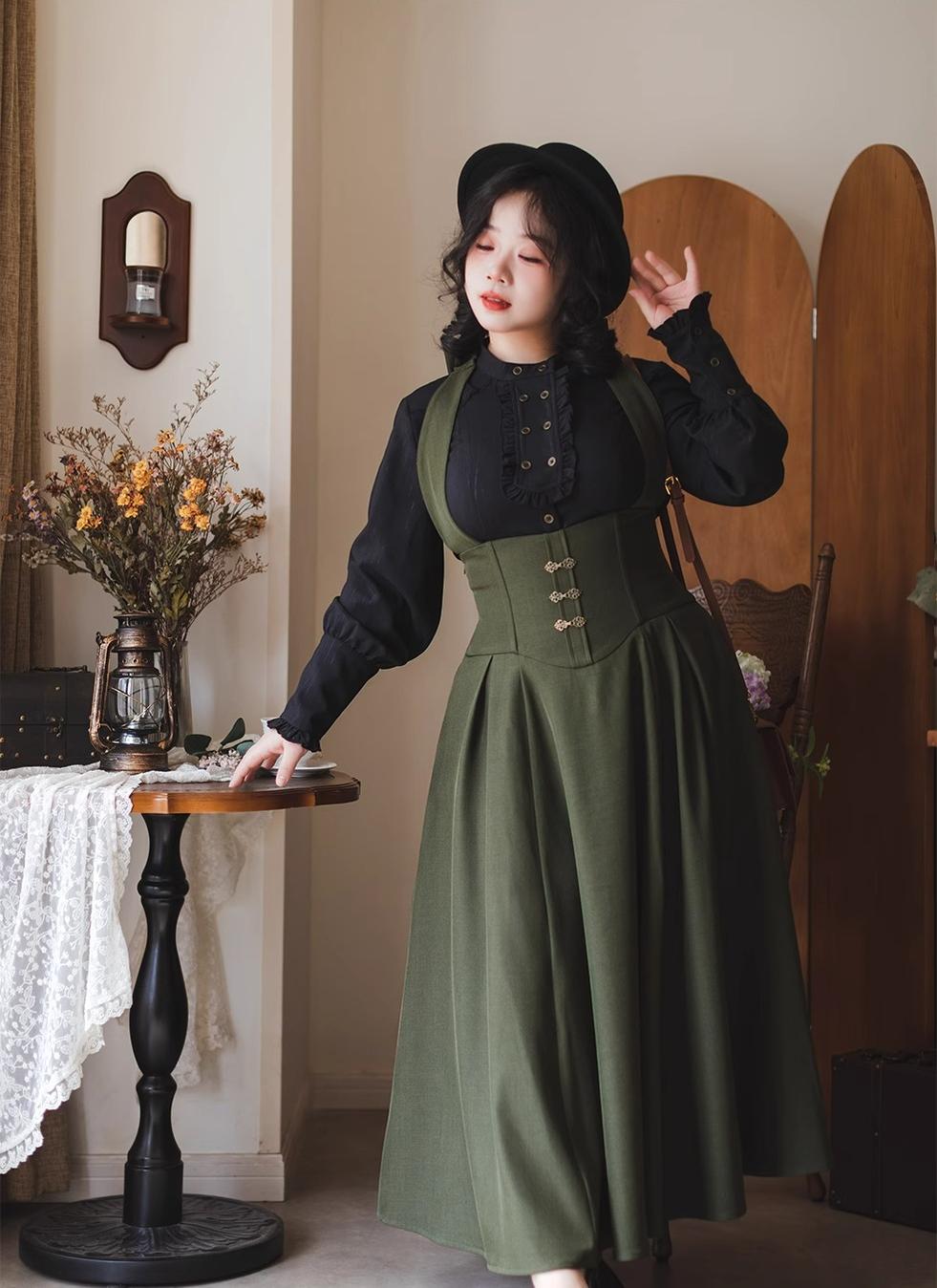 Vintage Lolita Fishbone Halter Skirt and Autumn Jacket - image 43
