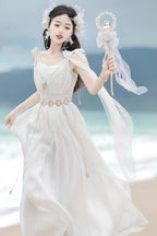 Messenger of God Greek-Inspired Elegant Lolita Long JSK Dress in White - image 4