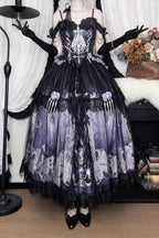 Skull Magic Gothic Lolita Top and Skirt Set in Black and Blue - image 16