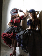 Red Black Gothic Underbust JSK and Off Shoulder Blouse Set - image 9