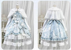 Cloudscape Dream - Sweet Lolita JSK Suit, Fleece Cape - image 6