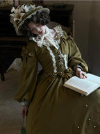 Embroidered Classic Lolita OP Dress, Lace Trim Shirt and Accessories - image 10