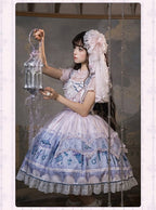Kawaii Floral Bowknot JSK Dress with Overlay - image 6