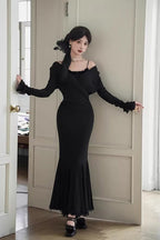Secret Crush - Long Sleeves Gothic Lolita Fishtail Dress & Top Options - image 2