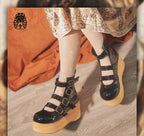 Retro Lolita Platform Shoes Round Toe Thick Sole - image 7