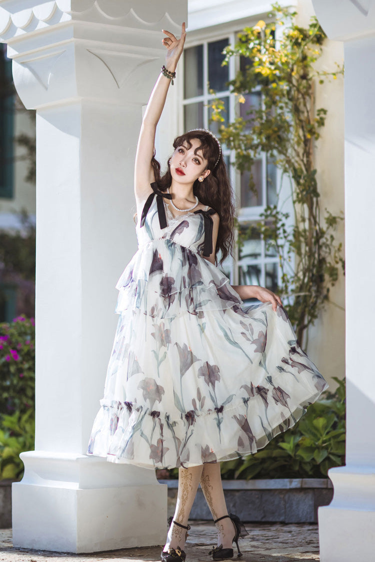 Black Lily - Long Sweet Lolita JSK Dress in Ivory - image 4