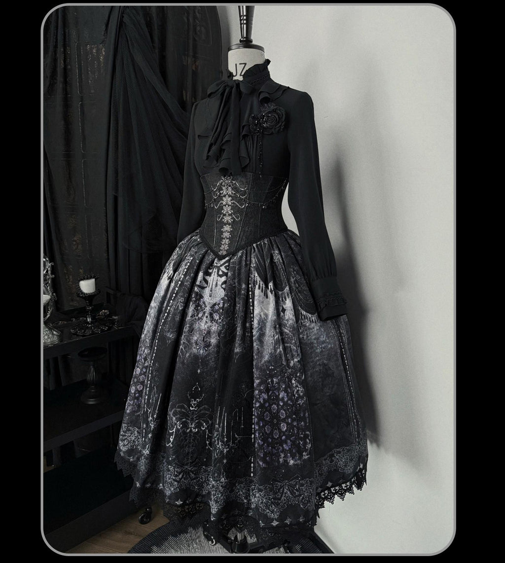 Bone-Eroded Butterfly - Gothic Lolita JSK & SK Set - image 4