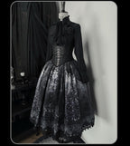 Bone-Eroded Butterfly - Gothic Lolita JSK & SK Set - image 4