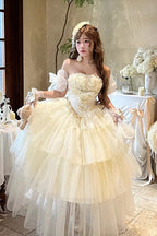 Mousse Love Song - Sleeveless Multi-Layered Ruffled Bride Bow Sweet Lolita Dress - image 3