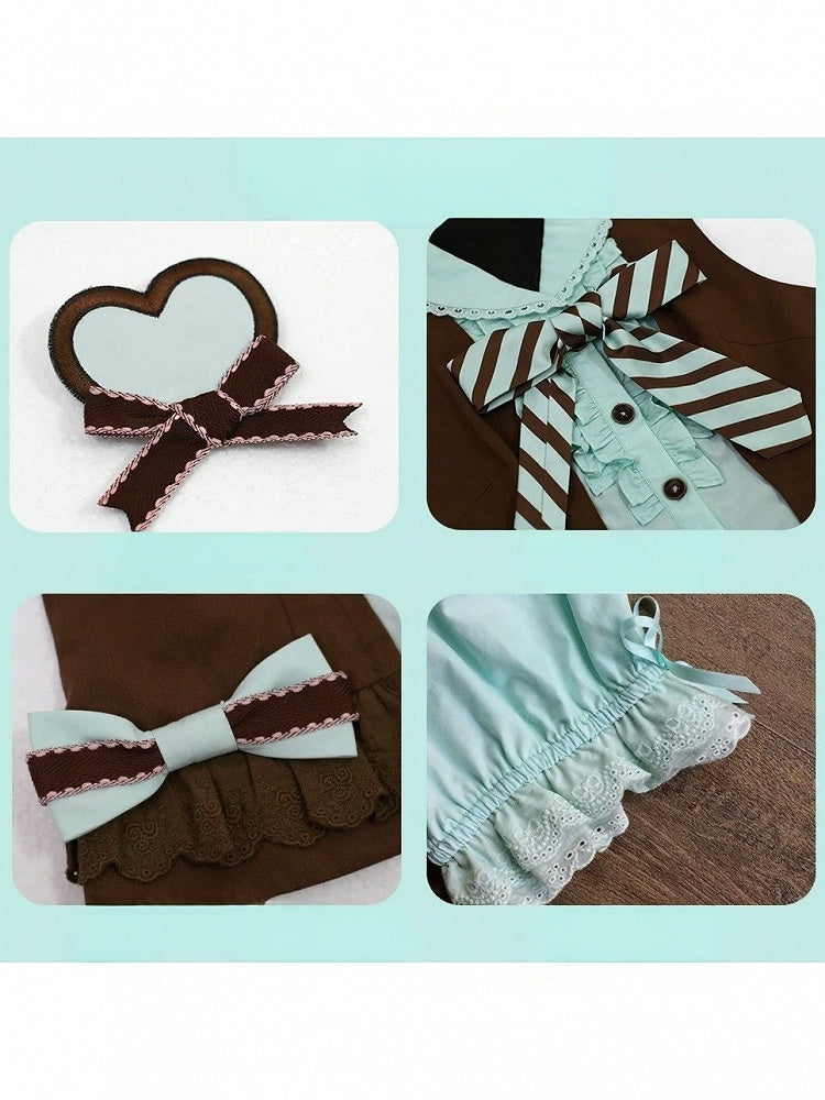 Mint Cocoa Bow Sleeveless Top and Ruffle Lace Skirt Set - image 7