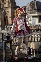Letters and Poems · Doll Mask - Poker Clown Long Sleeves Ruffled Bow Gothic Lolita Dress Set - image 11