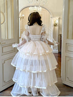 Pink Romantic Lolita JSK with Train and Arm Sleeves - image 5