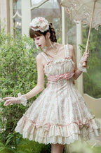 Whispers of Blossoms & Candlelight - Sweet Lolita Floral Printed JSK Dress with Bows and Accessories - image 22