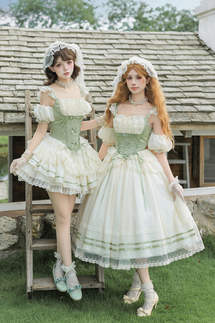 Green Fishbone Sweet Lolita JSK Dress Two Versions - image 12