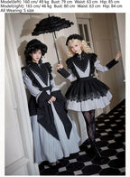 Nocturne SP - Striped Gothic Lolita OP Twin Lolita Dress with Apron and Accessories - image 6