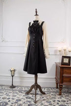 Night Raven Magic - Ouji Lolita Dress Set, Suspender Shorts & Cape - image 42
