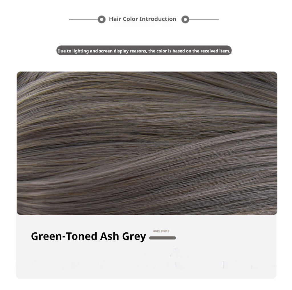 Light Gothic Lolita Wig, Green-Toned Ash Grey - image 12