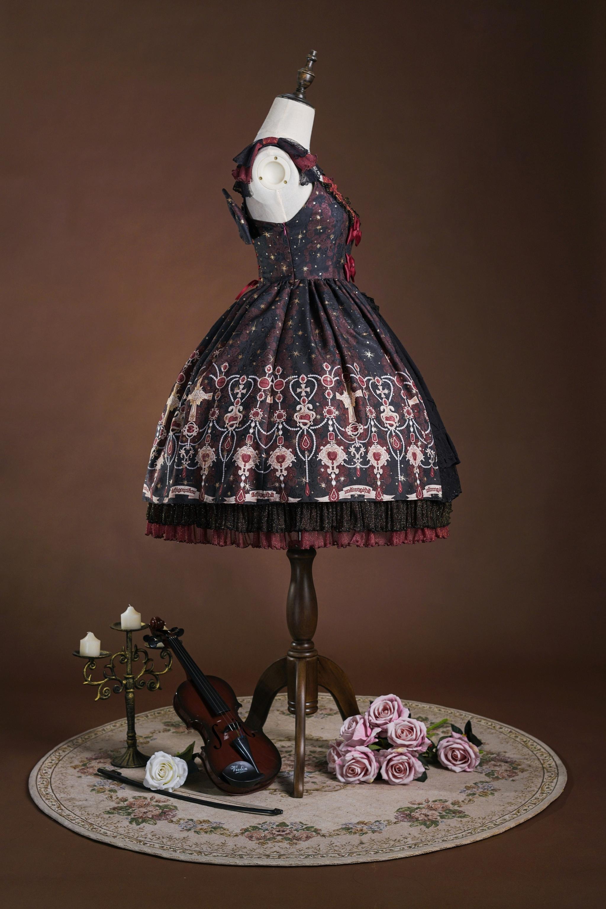 Classic Lolita JSK Suit Gold Foil Stamping Lolita Dress - image 6
